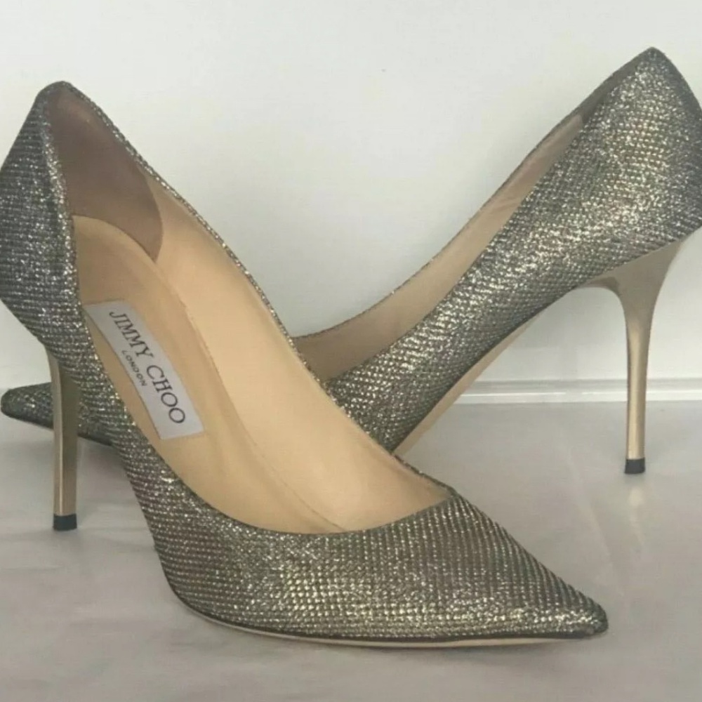 Metallic Lamé Glitter Fabric Abel Pointed Pumps